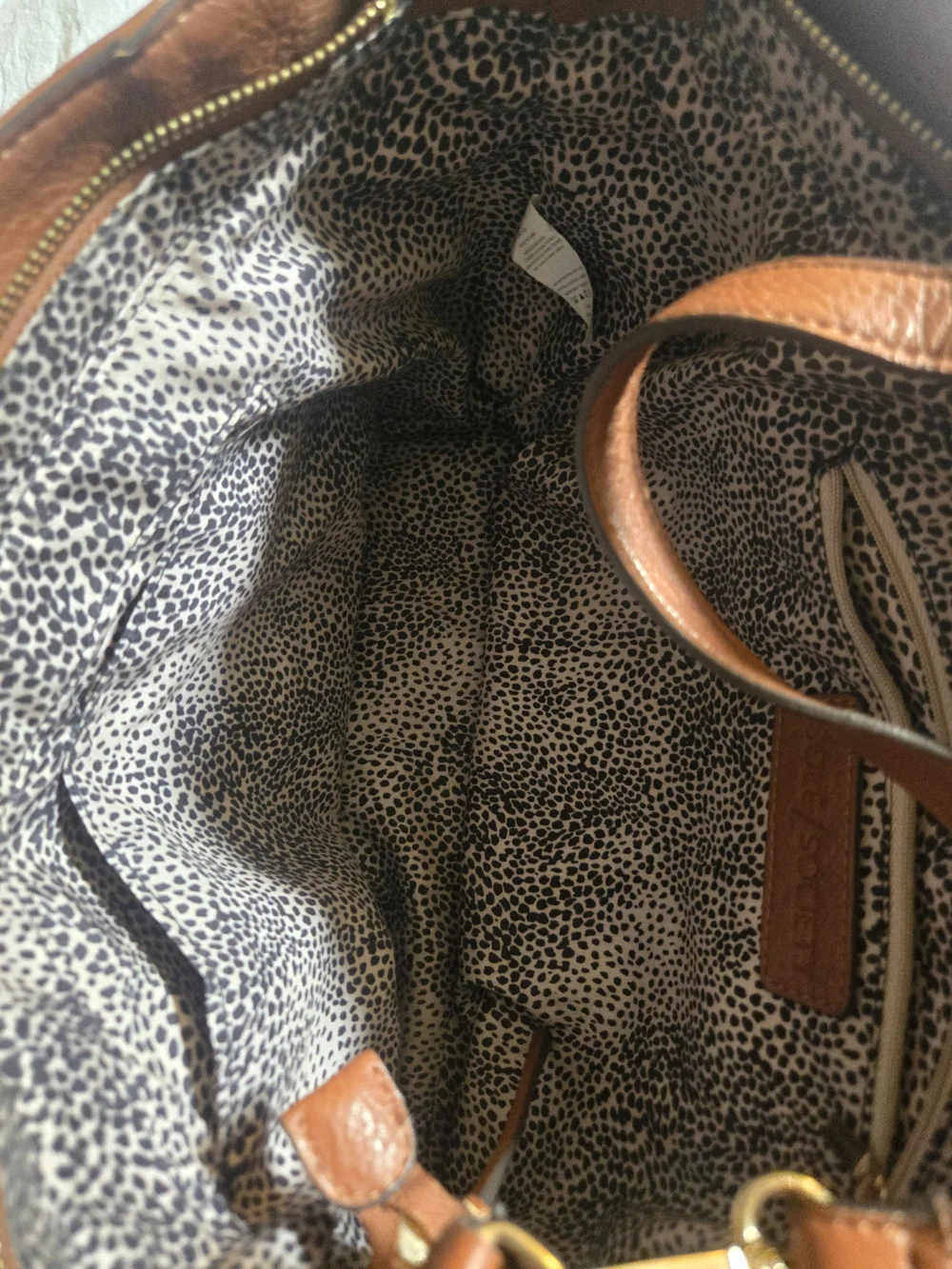 Sole Society Cognac Brown Leather Tote/ Laptop Bag with Braided Strap Accents